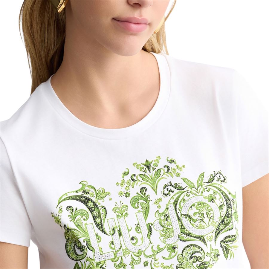 T-shirt manica corta da donna con stampa floreale Liu Jo | WA5240JS923M9607